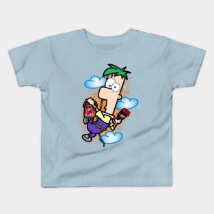 Ferb with paint Kids T-Shirt